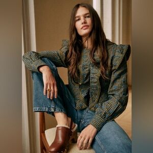 Sezane Axel Jacket Colchester Check - Size 10